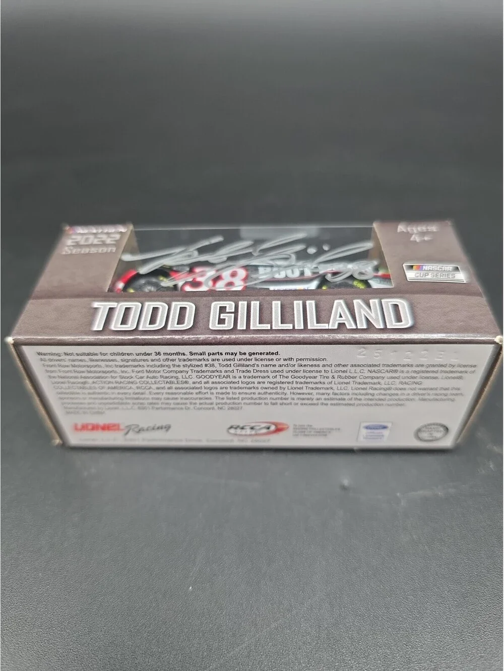 Lionel Racing 1/64 2022 Next Gen #38 Todd Gilliland Signed Diecast Car Nascar